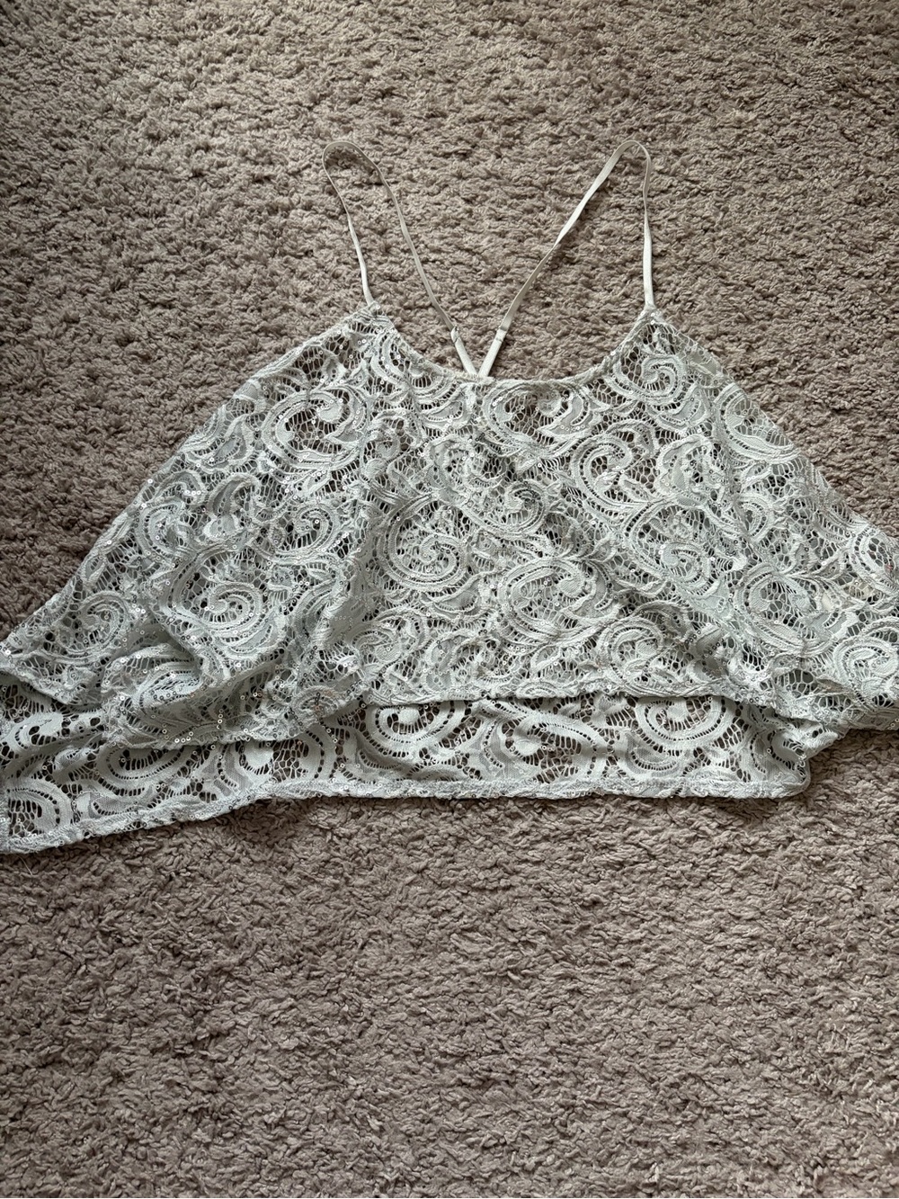 Free People White Lace Overlay Camisole